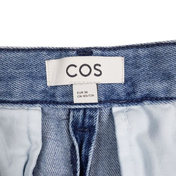 COS Wide Leg Denim Jeans Womens 38 US 8 Blue High Rise - Picture 3 of 8